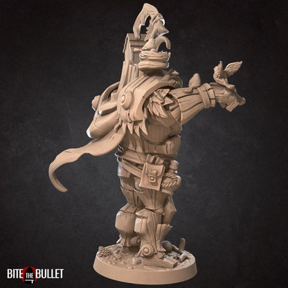 Warforged Druid | TTRPG Miniature | Bite the Bullet | Unpainted, Unplated Resin 8k