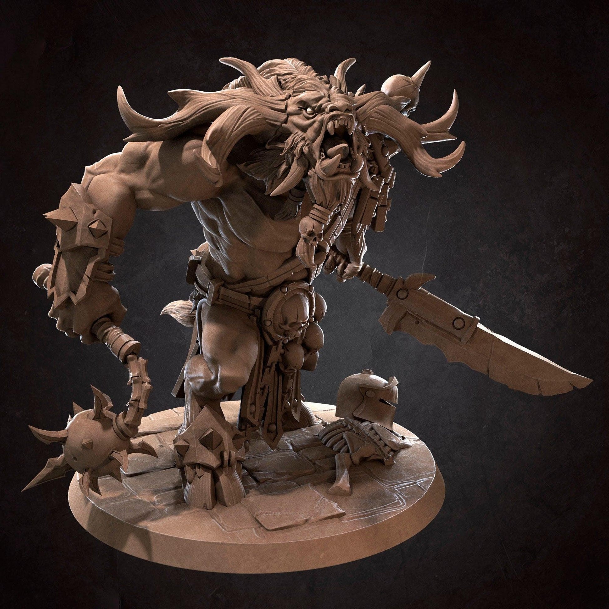 Barath, Minotaur | TABLETOP SCALE | D&D TTRPG Miniature | Bite the Bullet