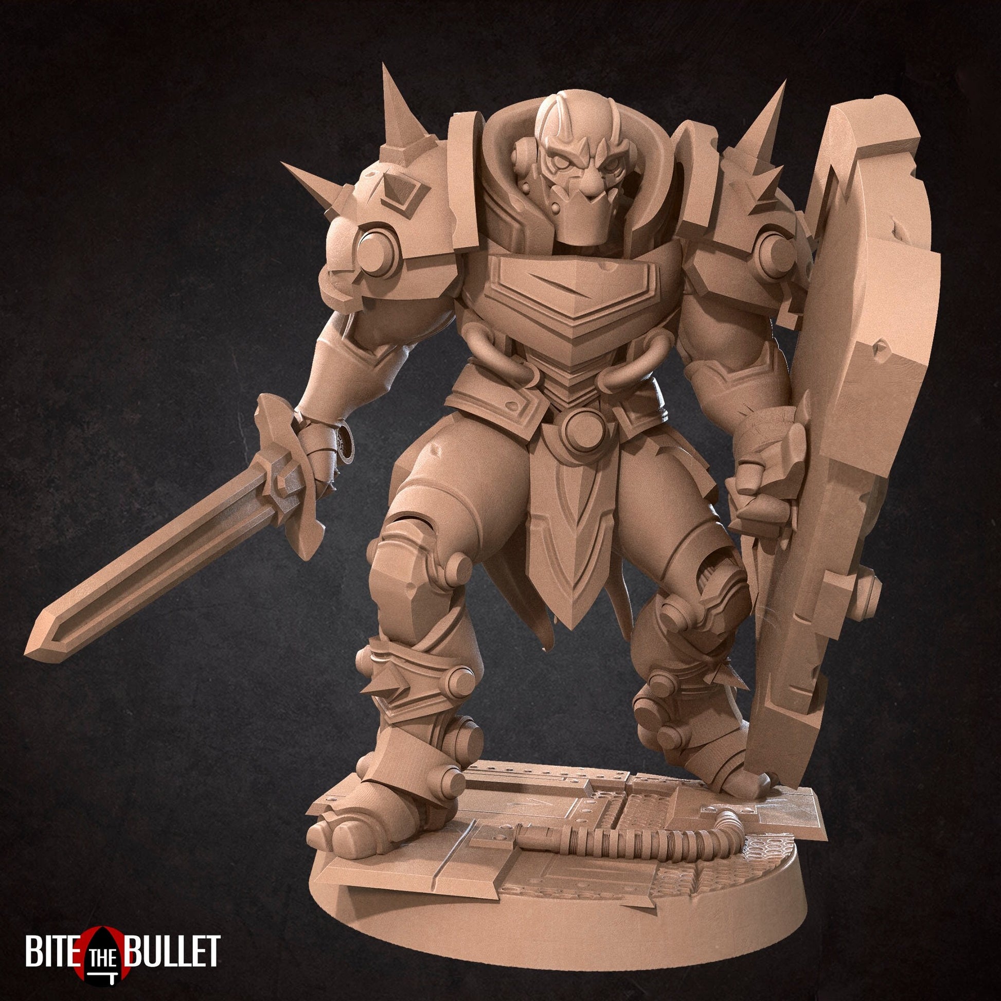 Warforged Warrior | TABLETOP SCALE | D&D TTRPG Miniature | Bite the Bullet | Unpainted, Unplated Resin 8k