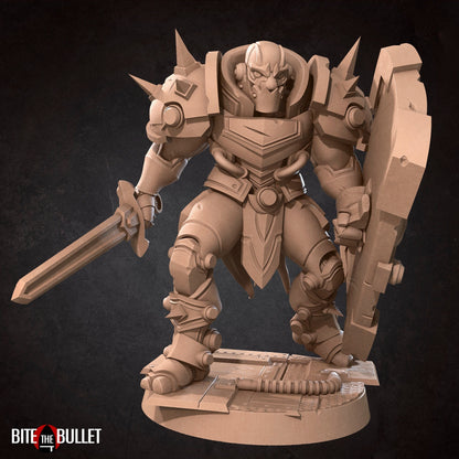Warforged Warrior | TABLETOP SCALE | D&D TTRPG Miniature | Bite the Bullet | Unpainted, Unplated Resin 8k