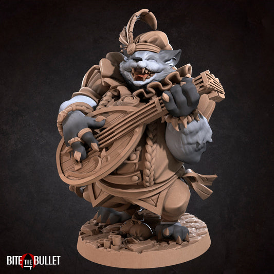 Foxfolk Bard | TABLETOP SCALE | D&D TTRPG Miniature | Bite the Bullet | Unpainted, Unplated Resin 8k