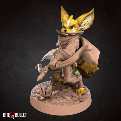 Foxfolk Hunter | TABLETOP SCALE | D&D TTRPG Miniature | Bite the Bullet | Unpainted, Unplated Resin 8k