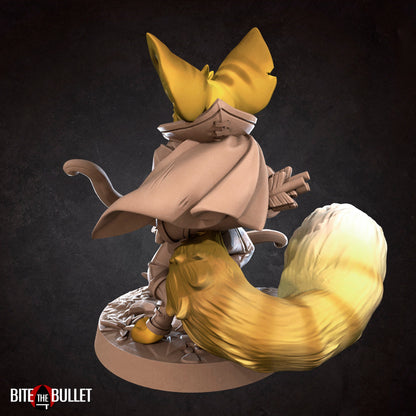 Foxfolk Hunter | TABLETOP SCALE | D&D TTRPG Miniature | Bite the Bullet | Unpainted, Unplated Resin 8k