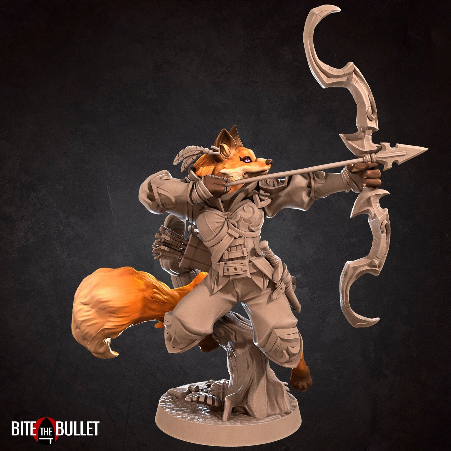 Foxfolk Ranger | TABLETOP SCALE | D&D TTRPG Miniature | Bite the Bullet | Unpainted, Unplated Resin 8k