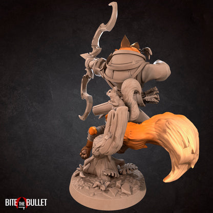 Foxfolk Ranger | TABLETOP SCALE | D&D TTRPG Miniature | Bite the Bullet | Unpainted, Unplated Resin 8k