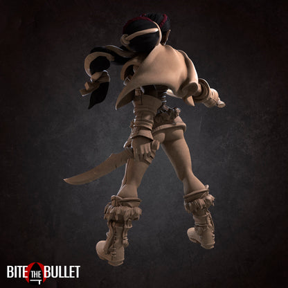 Gara, Half-Orc Rogue | TABLETOP SCALE | D&D TTRPG Miniature | Bite the Bullet | Unpainted, Unplated Resin 8k