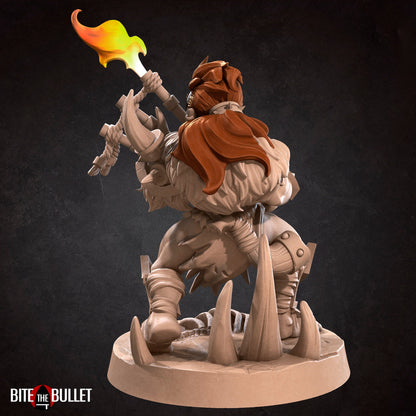 Halfing Bard, Bagpipes | TTRPG Miniature | Bite the Bullet | Unpainted, Unplated Resin 8k