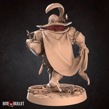 Halfling Bard, Lyre | TABLETOP SCALE | D&D TTRPG Miniature | Bite the Bullet | Unpainted, Unplated Resin 8k