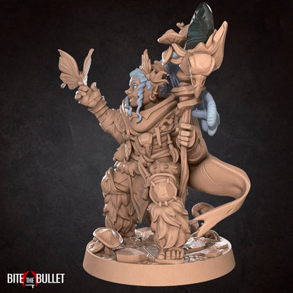 Halfling Druid | TABLETOP SCALE | D&D TTRPG Miniature | Bite the Bullet | Unpainted, Unplated Resin 8k
