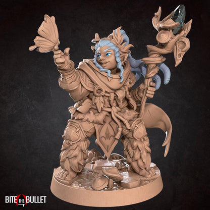 Halfling Druid | TABLETOP SCALE | D&D TTRPG Miniature | Bite the Bullet | Unpainted, Unplated Resin 8k
