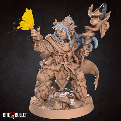 Halfling Druid | TABLETOP SCALE | D&D TTRPG Miniature | Bite the Bullet | Unpainted, Unplated Resin 8k
