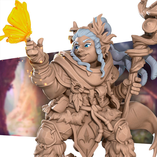 Halfling Druid | TABLETOP SCALE | D&D TTRPG Miniature | Bite the Bullet | Unpainted, Unplated Resin 8k