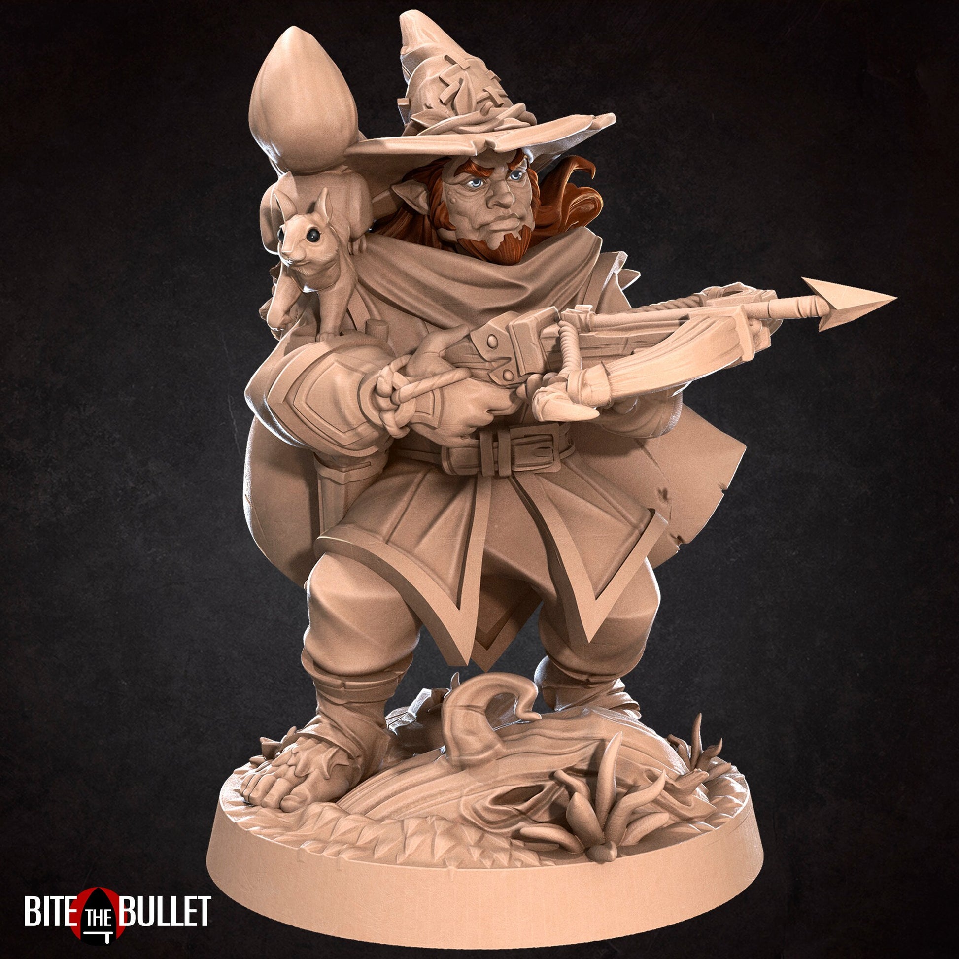 Halfling Ranger | TABLETOP SCALE | D&D TTRPG Miniature | Bite the Bullet | Unpainted, Unplated Resin 8k