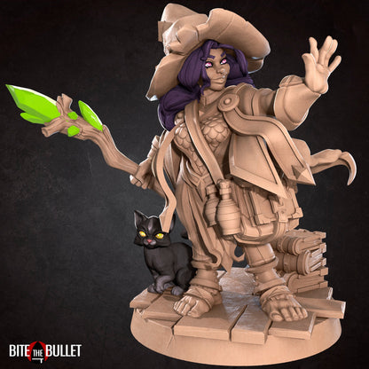 Halfling Wizard | TABLETOP SCALE | D&D TTRPG Miniature | Bite the Bullet | Unpainted, Unplated Resin 8k