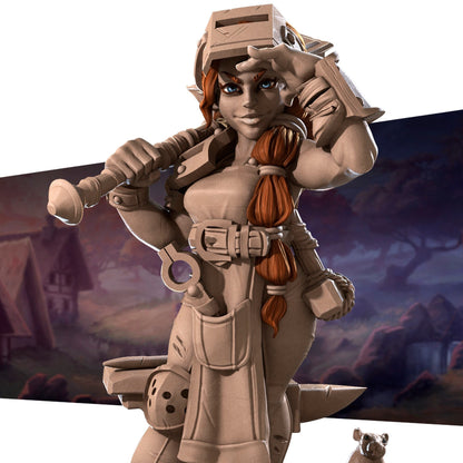 Helen, Halfling Blacksmith | TTRPG Miniature | Bite the Bullet | Unpainted, Unplated Resin 8k