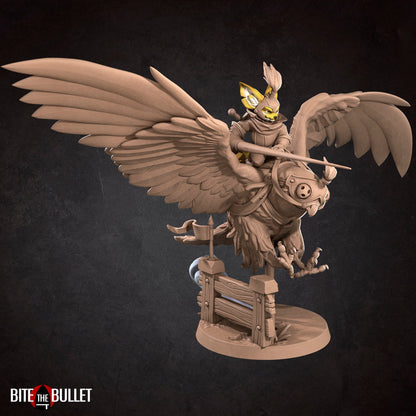 Kennet, Foxfolk Knight Falconer | TABLETOP SCALE | D&D TTRPG Miniature | Bite the Bullet | Unpainted, Unplated Resin 8k