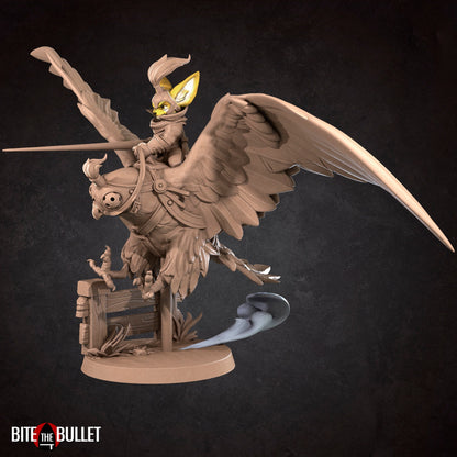 Kennet, Foxfolk Knight Falconer | TABLETOP SCALE | D&D TTRPG Miniature | Bite the Bullet | Unpainted, Unplated Resin 8k