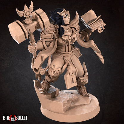 Human Cleric, Loretta | TABLETOP SCALE | D&D TTRPG Miniature | Bite the Bullet | Unpainted, Unplated Resin 8k