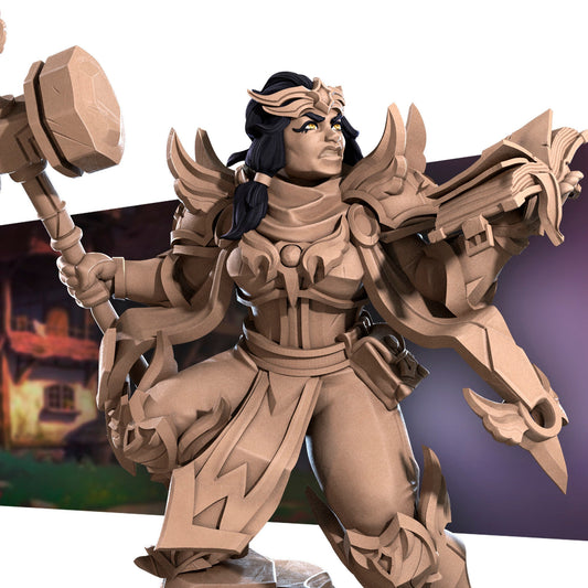 Human Cleric, Loretta | TABLETOP SCALE | D&D TTRPG Miniature | Bite the Bullet | Unpainted, Unplated Resin 8k