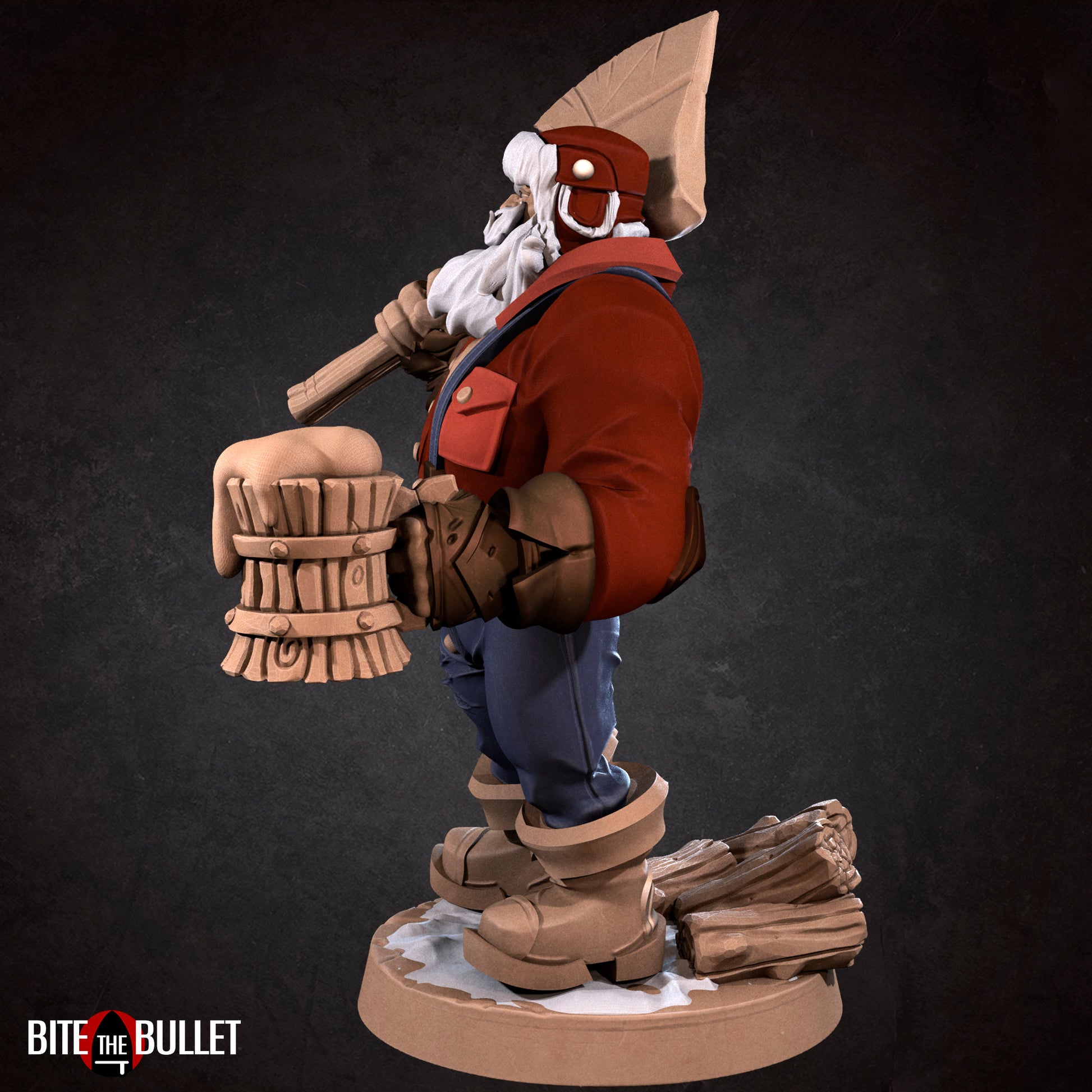 Lumberjack Klaus Santa Claus | TABLETOP SCALE | D&D TTRPG Miniature | Bite the Bullet | Unpainted, Unplated Resin 8k