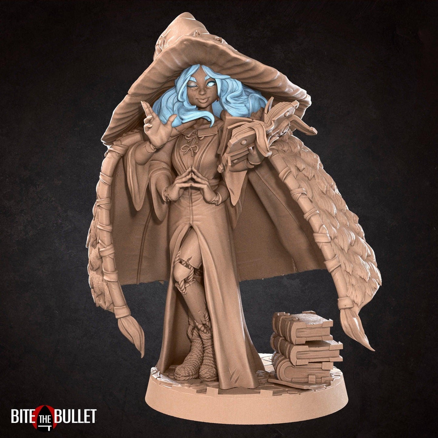 Magi, Blue Two-Faced Witch | TABLETOP SCALE | D&D TTRPG Miniature | Bite the Bullet | Unpainted, Unplated Resin 8k