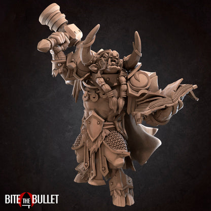 Minotaur Paladin | Tabletop Scale | DnD TTRPG Miniature | Bite the Bullet | Unpainted, Unplated Resin 8k
