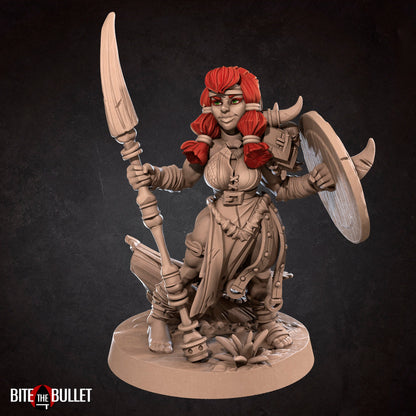 Olga and Volga, Dwarf Twin Sisters | TABLETOP SCALE | D&D TTRPG Miniature | Bite the Bullet | Unpainted, Unplated Resin 8k