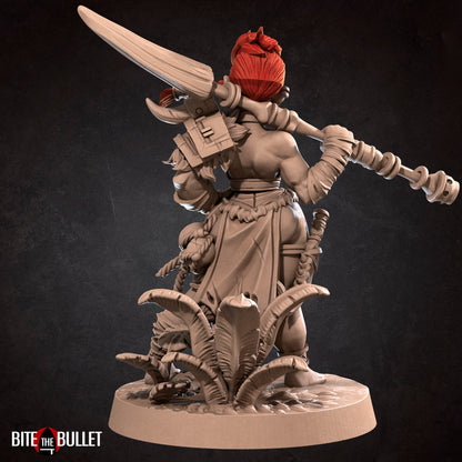 Olga and Volga, Dwarf Twin Sisters | TABLETOP SCALE | D&D TTRPG Miniature | Bite the Bullet | Unpainted, Unplated Resin 8k