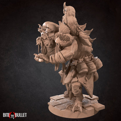 Dragonborn Cook, Ramsak | TABLETOP SCALE | D&D TTRPG Miniature | Bite the Bullet | Unpainted, Unplated Resin 8k