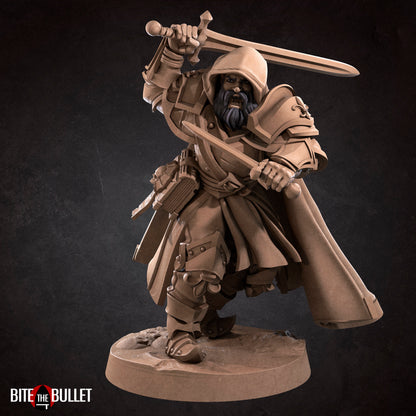 Human Battle Cleric, Robert | TABLETOP SCALE | D&D TTRPG Miniature | Bite the Bullet | Unpainted, Unplated Resin 8k