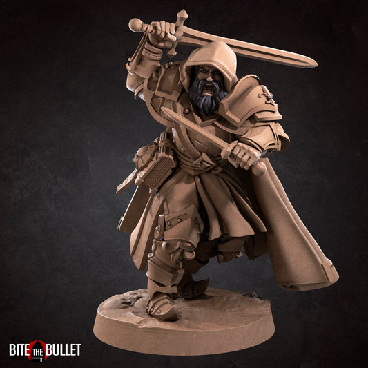 Human Battle Cleric, Robert | TABLETOP SCALE | D&D TTRPG Miniature | Bite the Bullet | Unpainted, Unplated Resin 8k