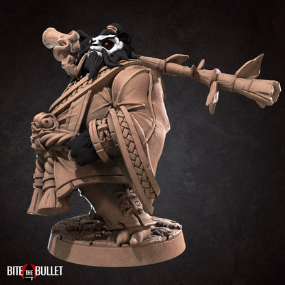 Sam, Dojo Master Panda Monk | TABLETOP SCALE | D&D TTRPG Miniature | Bite the Bullet | Unpainted, Unplated Resin 8k