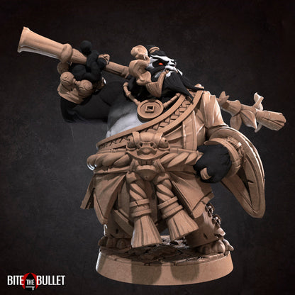 Sam, Dojo Master Panda Monk | TABLETOP SCALE | D&D TTRPG Miniature | Bite the Bullet | Unpainted, Unplated Resin 8k