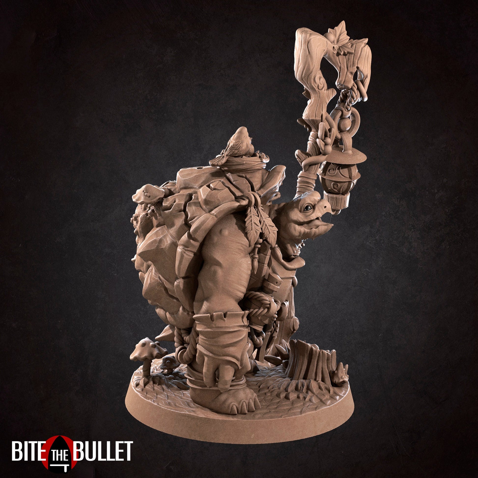 Tortle Druid | TTRPG Miniature | Bite the Bullet | Unpainted, Unplated Resin 8k