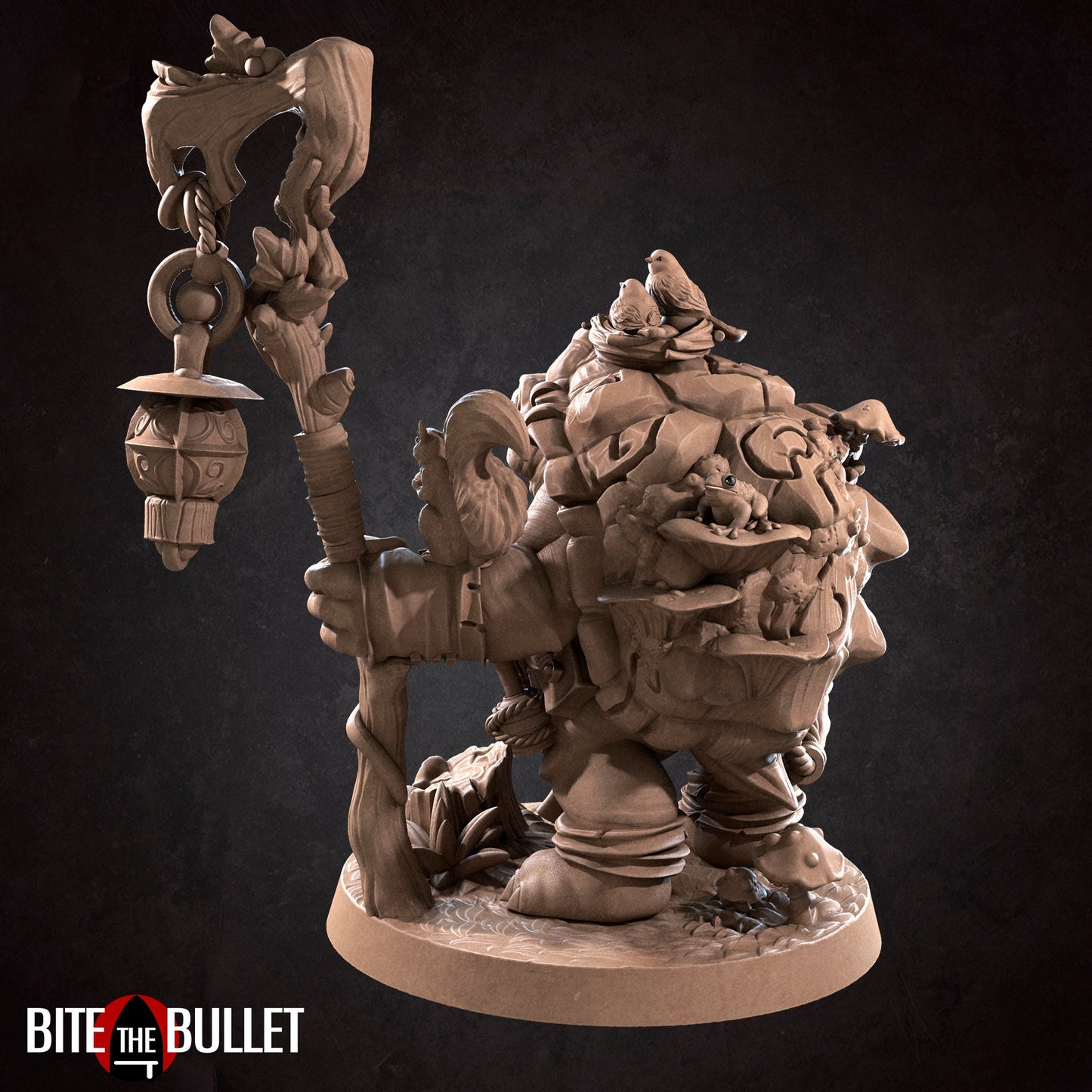 Tortle Druid | TTRPG Miniature | Bite the Bullet | Unpainted, Unplated Resin 8k
