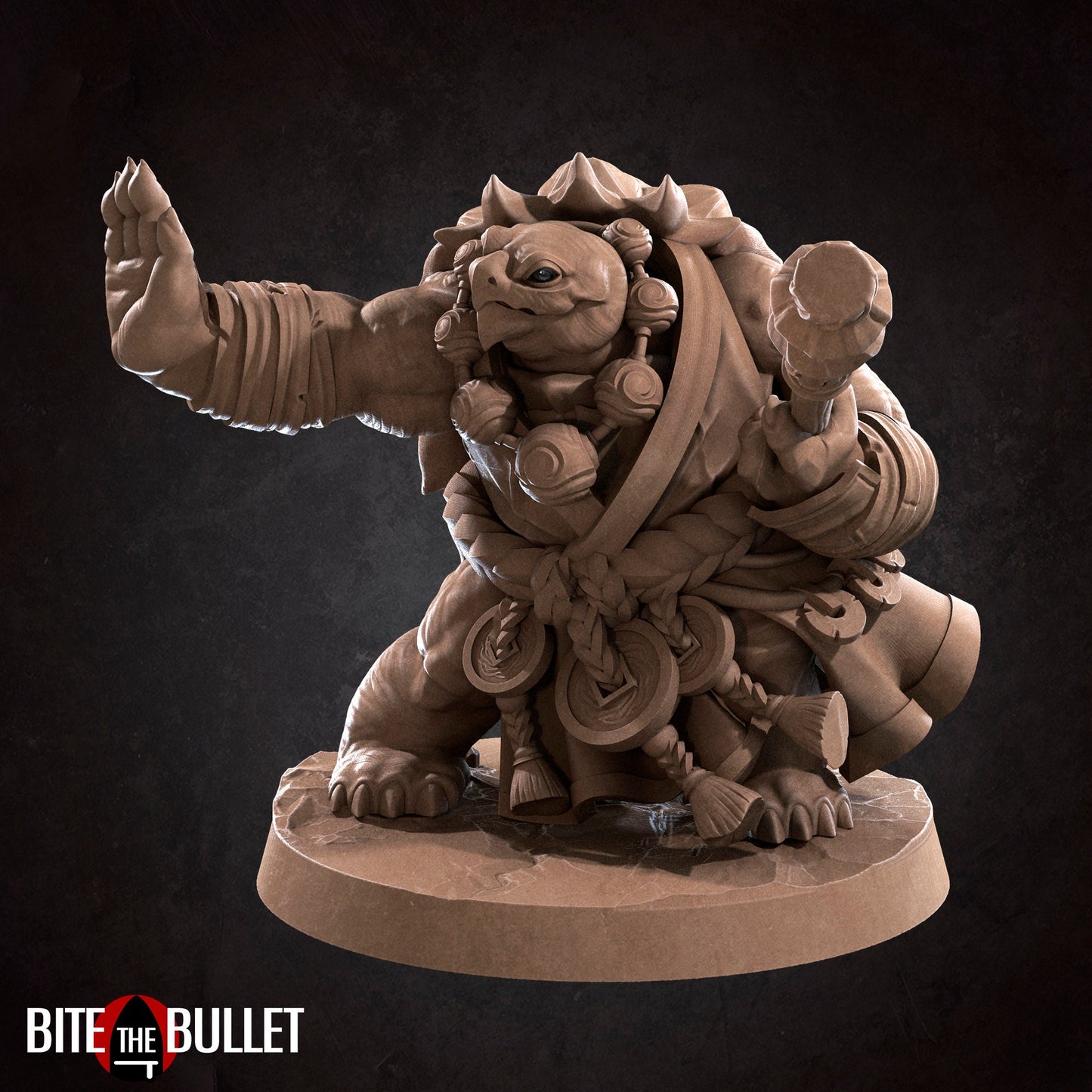 Tortle Monk | Tabletop Scale | DnD TTRPG Miniature | Bite the Bullet