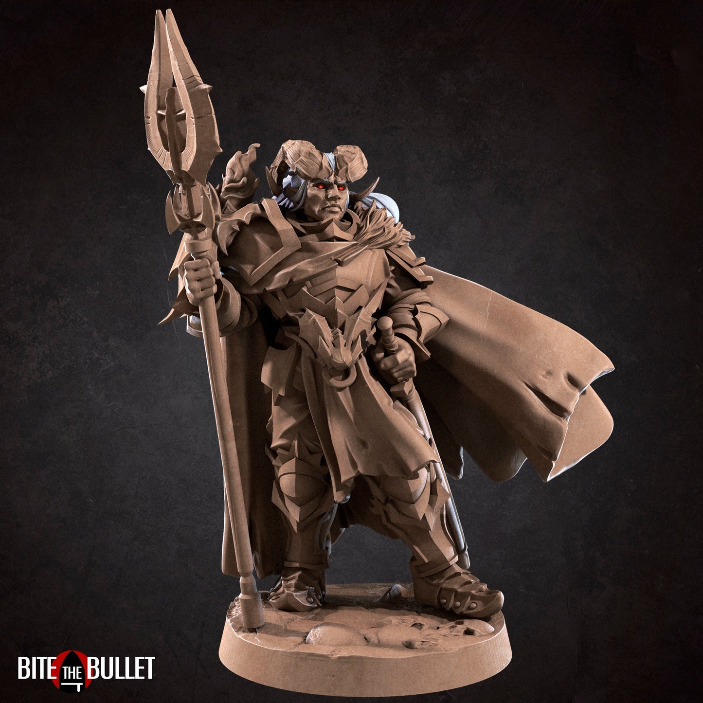 Urath, Tiefling Boss | TABLETOP SCALE | D&D TTRPG Miniature | Bite the Bullet | Unpainted, Unplated Resin 8k