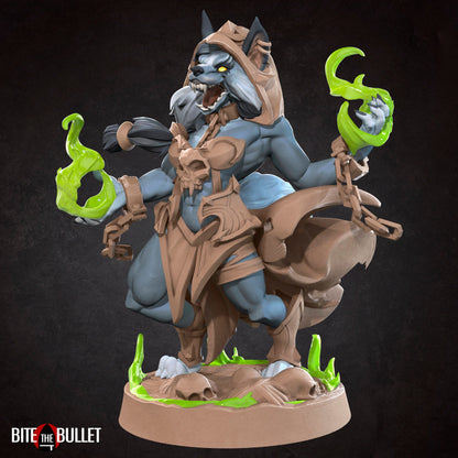 Werewolf Warlock | TABLETOP SCALE | D&D TTRPG Miniature | Bite the Bullet | Unpainted, Unplated Resin 8k