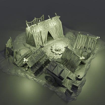 Adventurer's Campsite | D&D TTRPG Wargame Terrain Playable 3D Printed Building | MiniatureLand