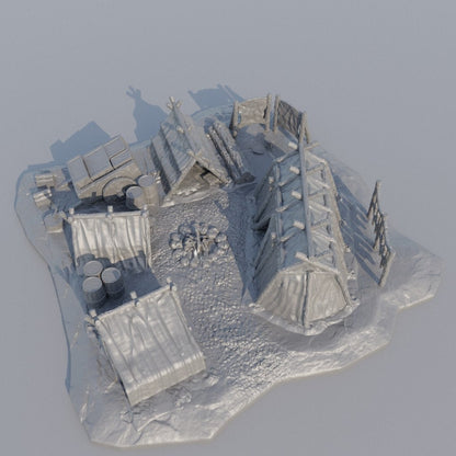 Adventurer's Campsite | D&D TTRPG Wargame Terrain Playable 3D Printed Building | MiniatureLand