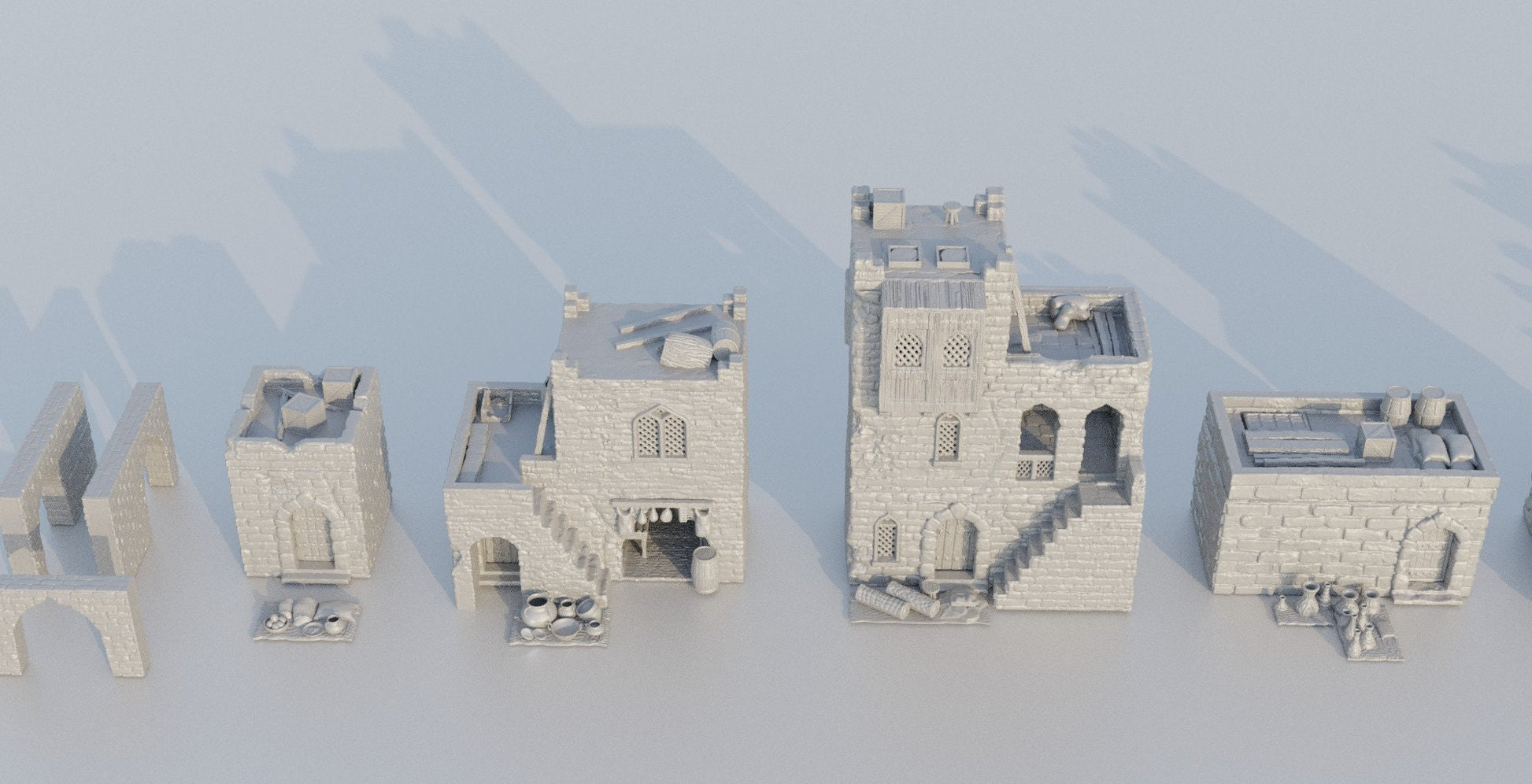 Desert Bazaar District | D&D TTRPG Playable 3D Printed Building Terrain Scenery | MiniatureLand