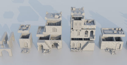 Desert Bazaar District | D&D TTRPG Playable 3D Printed Building Terrain Scenery | MiniatureLand