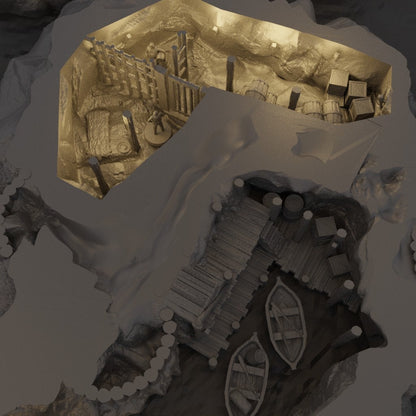 Small Pirate Cove | D&D TTRPG Playable 3D Printed Building Terrain Scenery | MiniatureLand