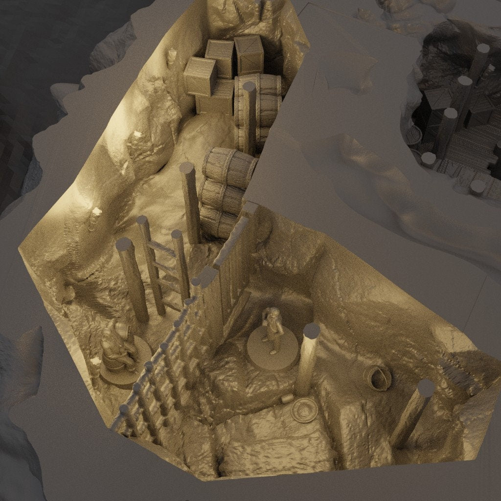 Small Pirate Cove | D&D TTRPG Playable 3D Printed Building Terrain Scenery | MiniatureLand
