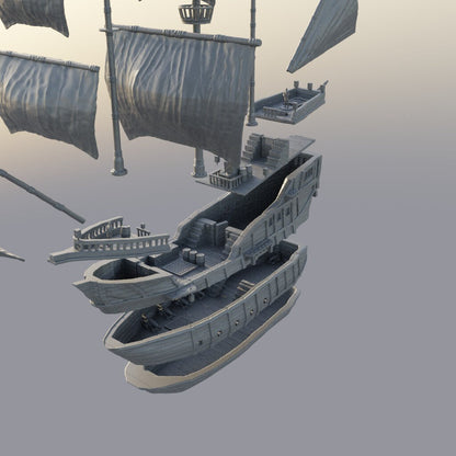 Merchant Ship | D&D TTRPG Playable 3D Printed Building | MiniatureLand