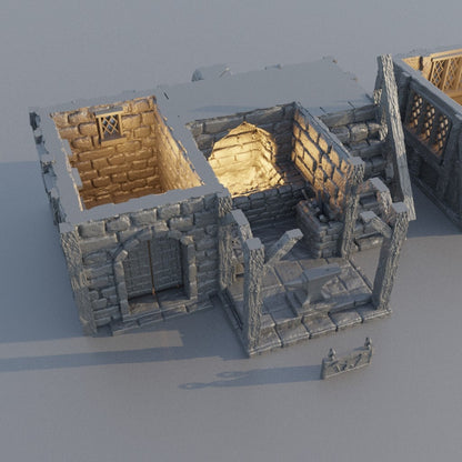 Town Blacksmith | D&D TTRPG Playable 3D Printed Building Terrain Scenery | MiniatureLand