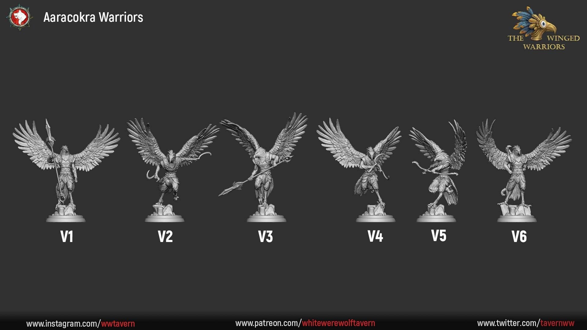 Aarakocra Warriors | TABLETOP SCALE | TTRPG Miniature | White Werewolf Tavern | Unpainted, Unplated Resin 8k