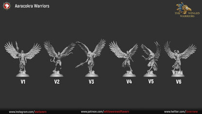 Aarakocra Warriors | TABLETOP SCALE | TTRPG Miniature | White Werewolf Tavern | Unpainted, Unplated Resin 8k