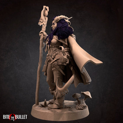 Tiefling Druid | TABLETOP SCALE | TTRPG Miniature | Bite the Bullet | Unpainted, Unplated Resin 8k