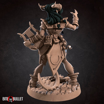 Tiefling Bard, Female | TABLETOP SCALE | D&D TTRPG Miniature | Bite the Bullet | Unpainted, Unplated Resin 8k